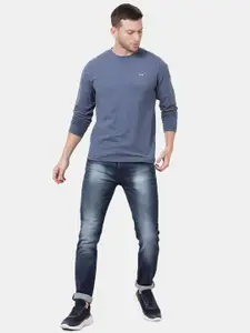 t-base Men Blue Striped T-shirt