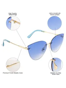 AISLIN Women Blue Lens Cateye Sunglasses with UV Protected Lens 14879-89-AS-18006