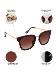 AISLIN Women Brown Lens & Brown Wayfarer Sunglasses with UV Protected Lens