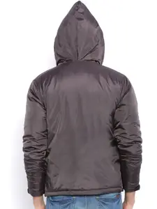 Campus Sutra Brown Hooded Jacket