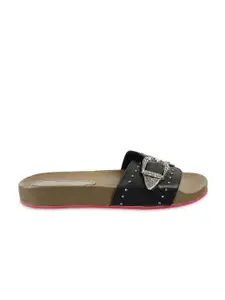 Catwalk Women Black & Navy Blue Open Toe Flats