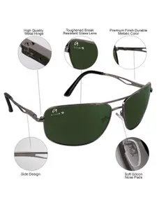 AISLIN Men Dark Green UV Protected Wayfarer Sunglasses 12021-5-AS-3481