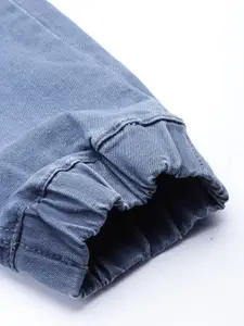 WROGN Men Blue Jogger Fit Light Fade Cuffed Hem Stretchable Jeans