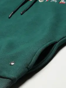 Monte Carlo Women Green Embroidered Hooded Sweatshirt