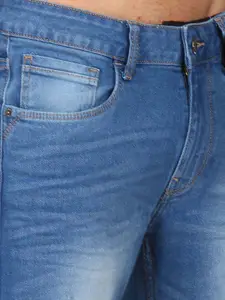 Flying Machine Men Blue Slim Fit Mildly Distressed Heavy Fade Jeans