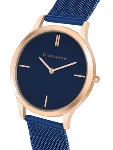 GIORDANO Men Blue Dial & Blue Bracelet Style Strap Analogue Watch