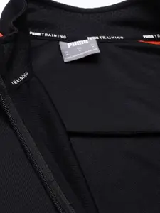 one8 x Puma Men Black & Orange Colourblocked Virat Kohli Sporty Track Jacket