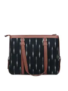 ZOUK Women Black and Brown Printed Laptop Bag