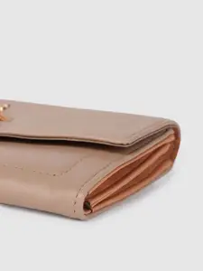 Baggit Women Pink Solid Envelope Wallet with Sling Strap