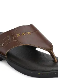 Roadster Men Brown Synthetic Leather Comfort Sandals