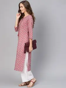 Varanga Women Mauve Ethnic Motifs Printed Kurta
