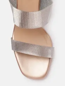 Anouk Women Rose Gold Textured Stiletto Sandals