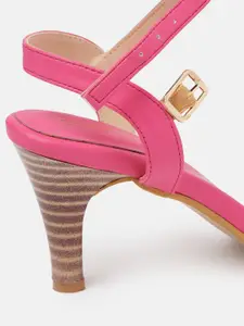 DressBerry Pink Solid Slim Heels