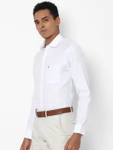 Allen Solly Men White Slim Fit Checked Cotton Formal Shirt