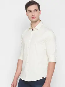 SPYKAR Men Beige Slim Fit Opaque Casual Shirt