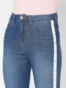 Spykar Women Blue Alexa Skinny Fit Jeans with White Border