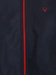 Allen Solly Junior Boys Navy Blue Red Colourblocked Bomber Jacket