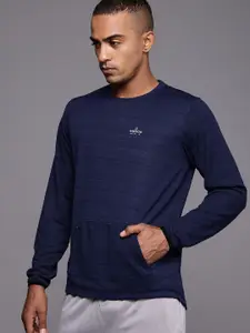 WROGN ACTIVE Men Navy Blue Solid Round Neck Sweatshirt