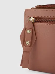 Baggit Women Dusty Pink Textured Three Fold Wallet