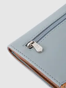 Baggit Women Blue Striped Three Fold Wallet