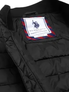 U.S. Polo Assn. U S Polo Assn Men Black Solid Puffer Jacket