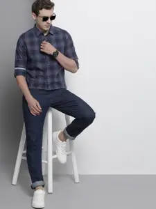 Tommy Hilfiger Men Blue Slim Fit Checked Casual Shirt