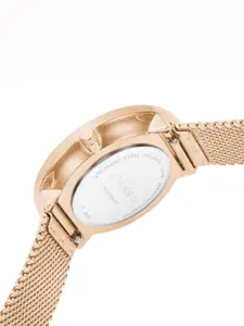 STRAND BY OBAKU Women Silver-Toned Brass Dial & Rose Gold Toned Straps Watch S700LHVWMV-DBD