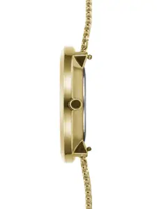 STRAND BY OBAKU Women Gold-Toned Brass Dial And Straps Analogue Watch - S700LXGGMG-DC