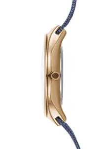 STRAND BY OBAKU Women Blue Brass Printed Dial & Blue Straps Analogue Watch S717LXVLML