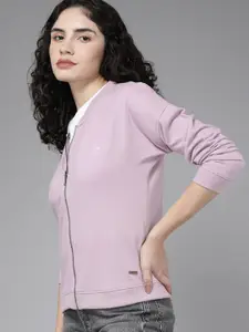 Roadster Women Lavender Solid Sweatshirt