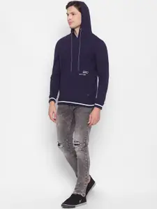 SPYKAR Men Blue Hooded Sweatshirt