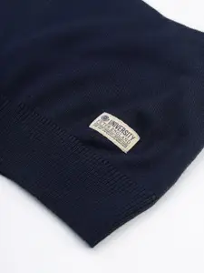 PETER ENGLAND UNIVERSITY Men Green & Navy Blue Colourblocked Pure Acrylic Pullover Sweater