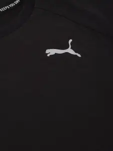 Puma Boys Black Solid Evostripe Slim Round Neck dryCELL Technology T-Shirt