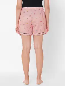 FashionRack Women Pink Printed Lounge Shorts