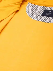 Van Heusen Men Yellow Solid Hooded Sweatshirt