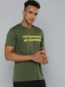HRX By Hrithik Roshan Men Kombu Green Rapid-Dry Typography Printed Training T-shirt