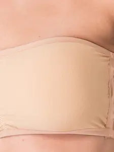 KOMLI Pack of 3 Beige Non Wired Medium Coverage Bandeau Bra