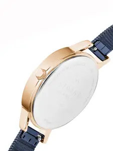 STRAND BY OBAKU Women White Brass Dial & Blue Straps Analogue Watch S705LXVIML