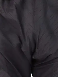 VASTRAMAY Boys Black Pleated Kurti with Pyjamas