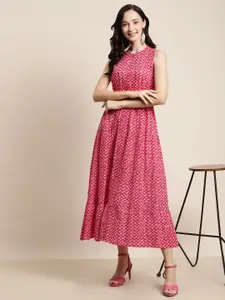 Shae by SASSAFRAS Pink & Red Tiered Maxi Dress