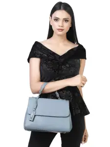 Toteteca Women Blue PU Structured Satchel