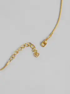 Peora Gold Plated Alphabet R Pendant with Chain