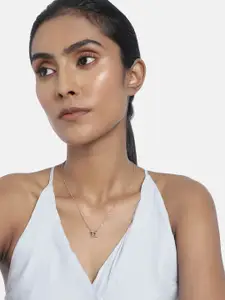 Peora Rose Gold-Plated Gemini Horoscope Zodiac Sign Pendant with Chain