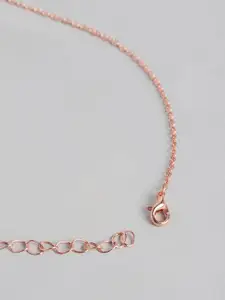 Peora Rose Gold-Plated Libra Horoscope Zodiac Sign Pendant with Chain