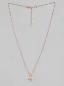 Peora Gold-Plated Elegant Libra Zodiac Sign Pendant with Chain