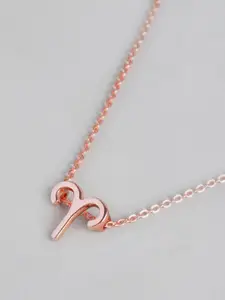 Peora Gold-Plated Aries Horoscope Zodiac Sign Pendant with Chain