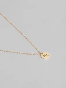 Peora Gold-Plated Sagittarius Zodiac Sign Pendant with Chain