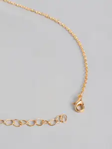 Peora Gold-Plated Alphabet M Pendant with Chain