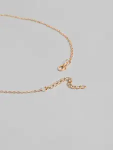 Peora Gold-Plated Alphabet P Pendant with Chain