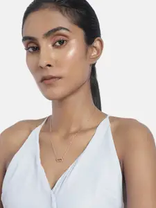 Peora Rose Gold-Plated Aquarius Horoscope Zodiac Sign Pendant with Chain